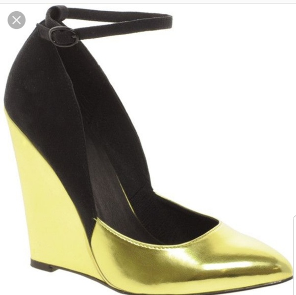 asos gold wedges